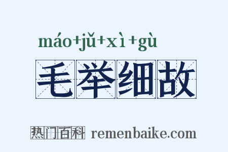 毛举细故是什么意思的图片